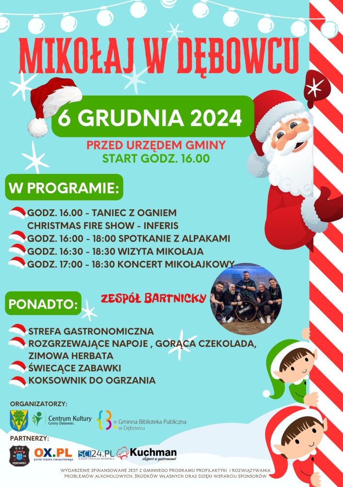 Mikołaj w Dębowcu 6 grudnia 2024, godz. 16.00